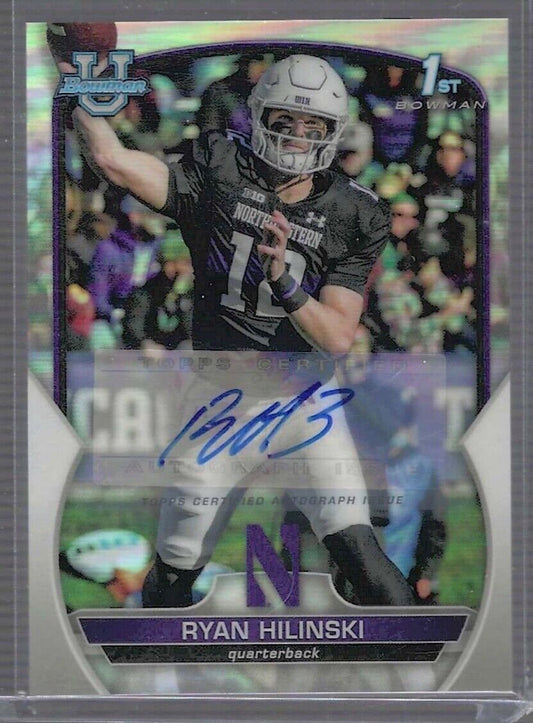 RYAN HILINSKI 2022 BOWMAN UNIVERSITY CHROME REFRACTOR 1ST AUTO #D 134/499