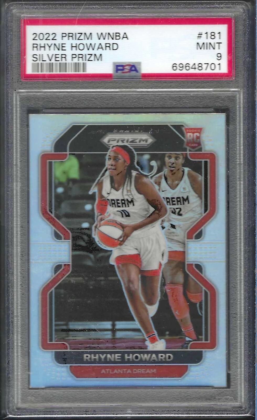 RHYNE HOWARD 2022 PANINI PRIZM WNBA SILVER PRIZM ROOKIE RC #181 PSA 9 MINT