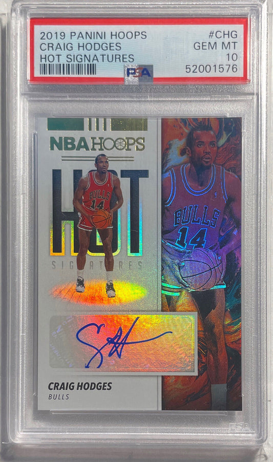 CRAIG HODGES 2019 PANINI HOOPS HOT SIGNATURES BULLS AUTO PSA 10 GEM MINT POP 2