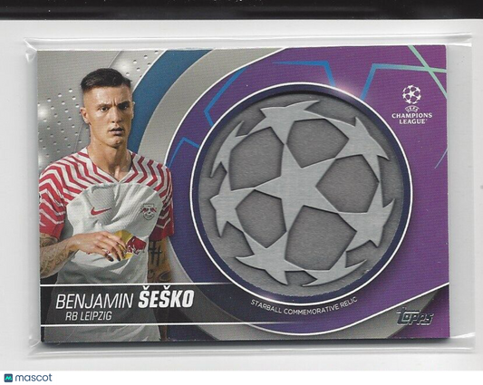 BENJAMIN SESKO 2023-24 TOPPS CLUB COMPETITIONS UCL STARBALL RELIC PATCH