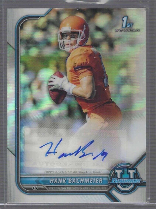 HANK BACHMEIER 2021 BOWMAN CHROME UNIVERSITY REFRACTOR 1ST AUTO #BCPA-HBA