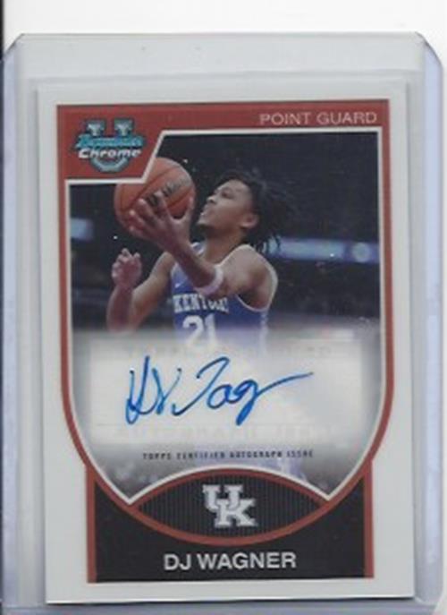 DJ WAGNER 2023-24 BOWMAN CHROME UNIVERSITY 2007-08 RETRO AUTO #D 83/99