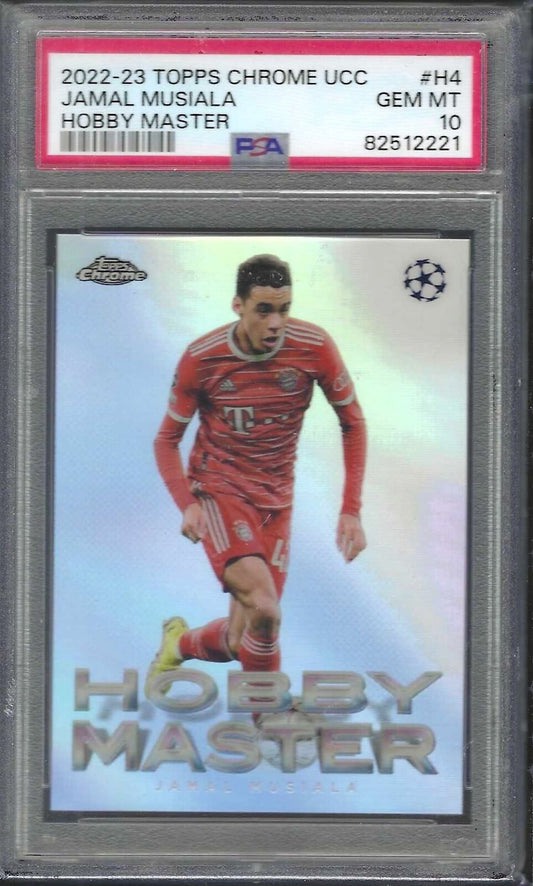 JAMAL MUSIALA 2022-23 TOPPS CHROME UCC HOBBY MASTER CASE HIT #4 PSA 10 GEM MINT