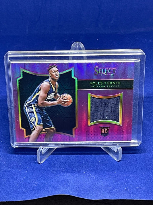 MYLES TURNER 2015-16 PANINI SELECT PURPLE PRIZM JERSEY CARD ROOKIE RC #36/99