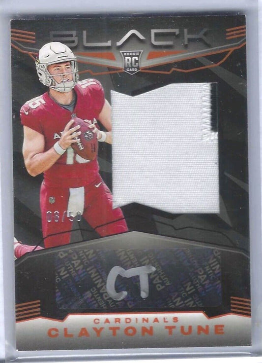 CLAYTON TUNE 2023 PANINI BLACK ORANGE RPA ROOKIE PATCH AUTO RC #D 08/50