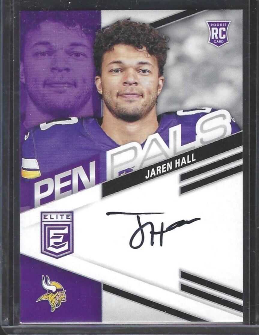 JAREN HALL 2023 PANINI DONRUSS ELITE PEN PALS ROOKIE ON CARD AUTO RC #PPJHA