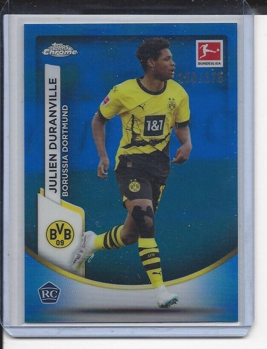 JULIEN DURANVILLE 2023-24 TOPPS CHROME BUNDESLIGA BLUE REFRACTOR RC #D 150/175