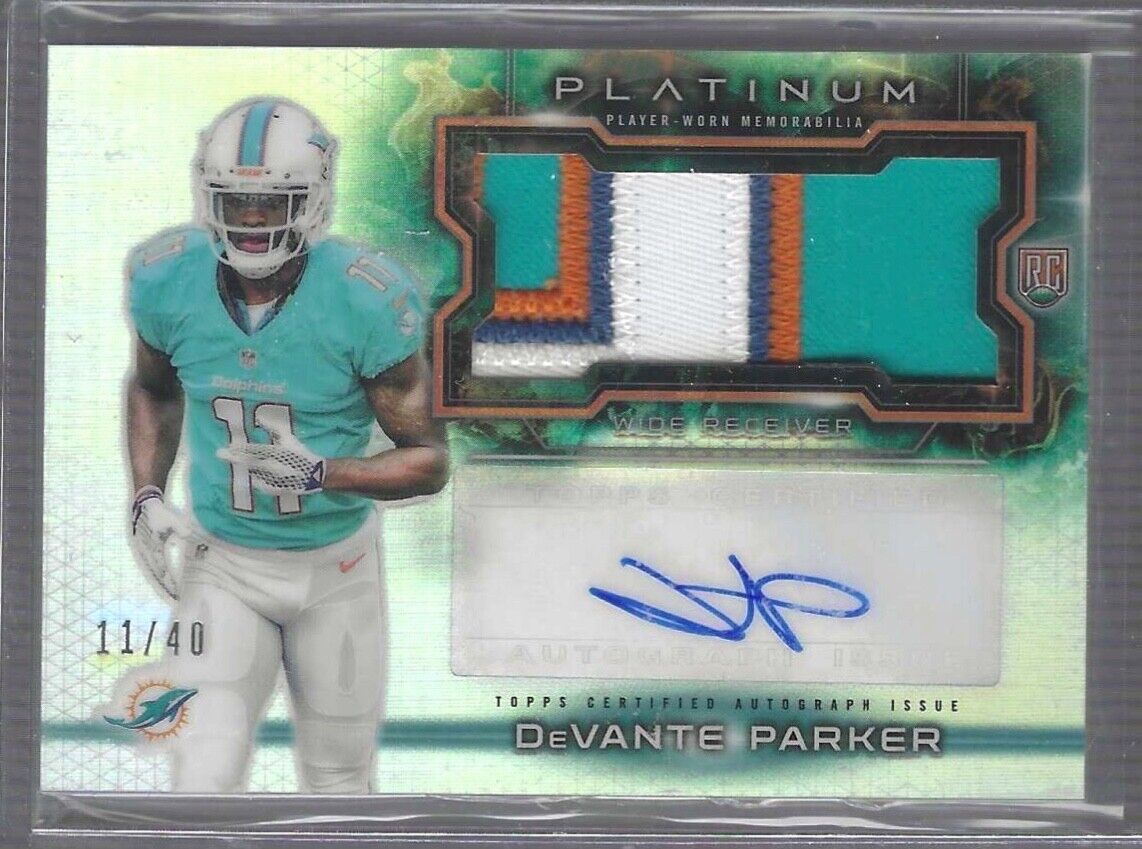 DEVANTE PARKER 2015 TOPPS PLATINUM RPA REFRACTOR ROOKIE PATCH AUTO RC #D /40