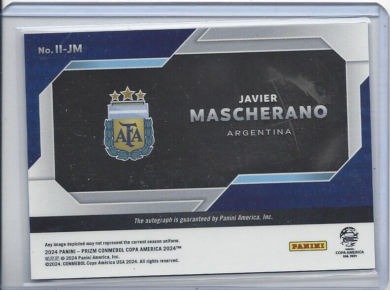 JAVIER MASCHERANO 2024 PANINI PRIZM COPA AMERICA INTERNATIONAL INK ARGNTINA AUTO