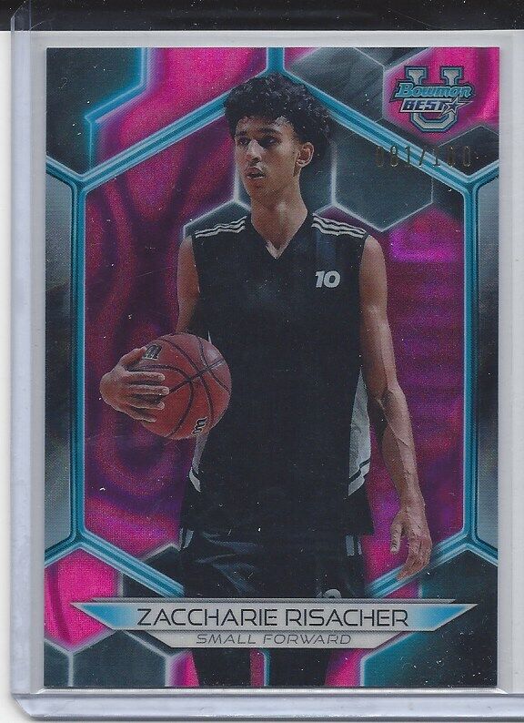 ZACCHARIE RISACHER 2023 BOWMANS BEST UNIVERSITY PINK LAVA REFRACTOR #D 81/100