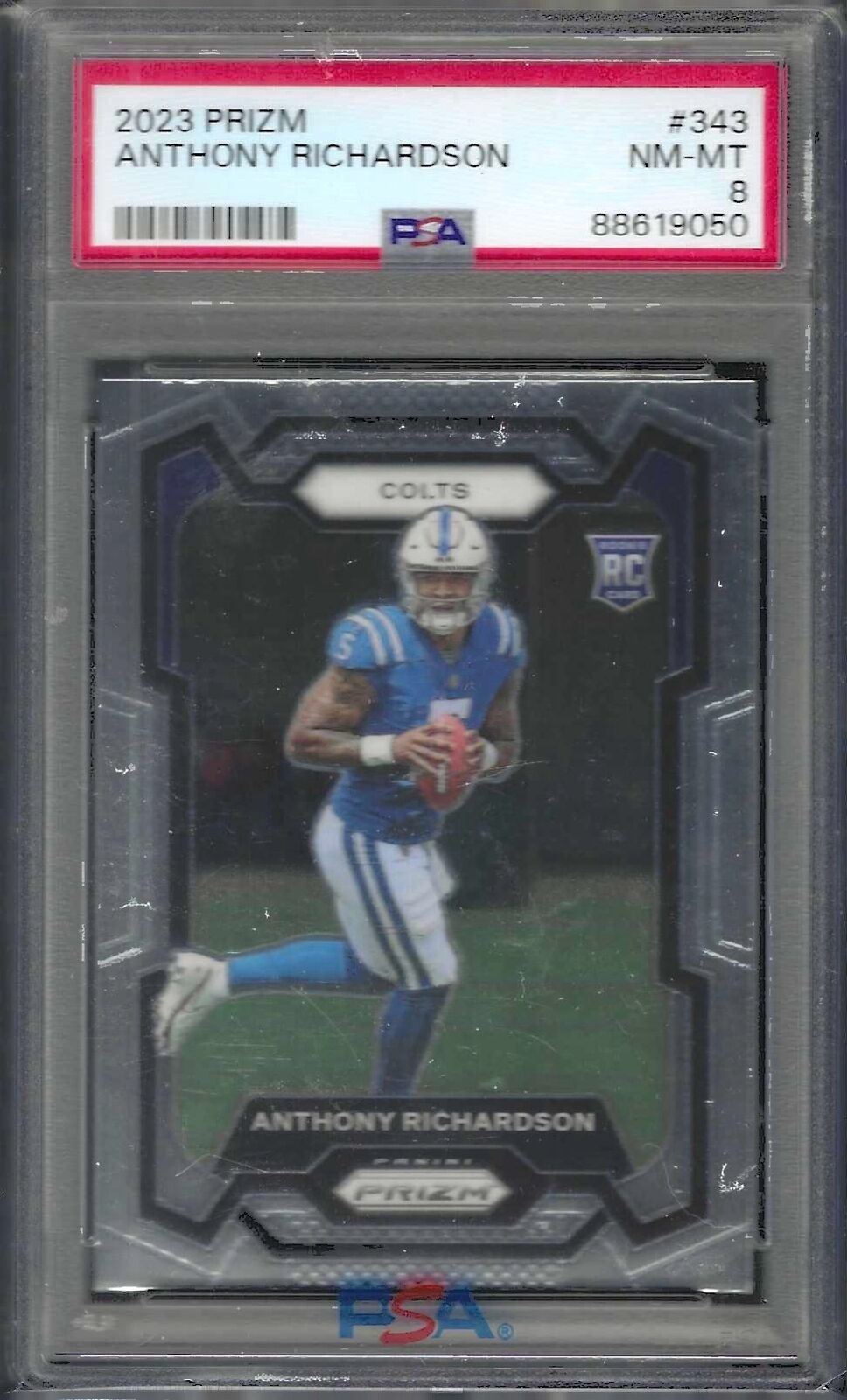 ANTHONY RICHARDSON 2023 PANINI PRIZM ROOKIE RC #343 PSA 8 NEAR MINT