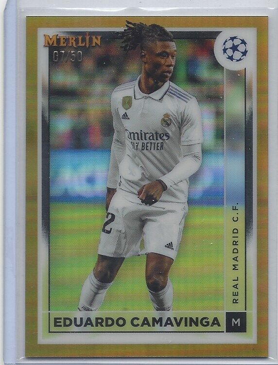 EDUARDO CAMAVINGA 2022-23 TOPPS MERLIN CHROME GOLD REFRACTOR #D 7/50