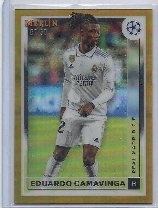 EDUARDO CAMAVINGA 2022-23 TOPPS MERLIN CHROME GOLD REFRACTOR #D 7/50