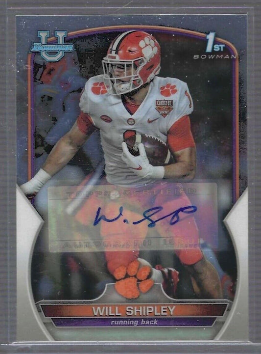 WILL SHIPLEY 2022 BOWMAN UNIVERSITY CHROME 1ST PROSPECT AUTO #73