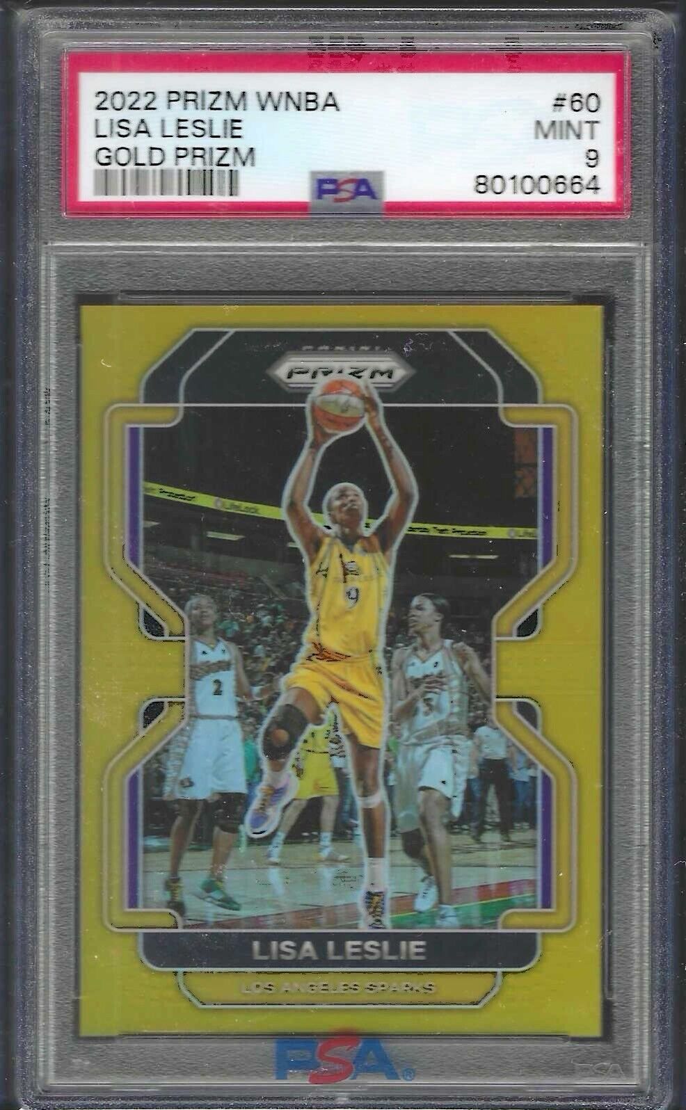 LISA LESLIE 2020 PANINI PRIZM WNBA GOLD PRIZM #D 3/10 PSA 9 MINT POP 3