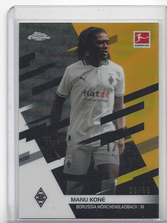 MANU KONE 2023-24 TOPPS CHROME BUNDESLIGA TOP XI GOLD REFRACTOR #D 38/50