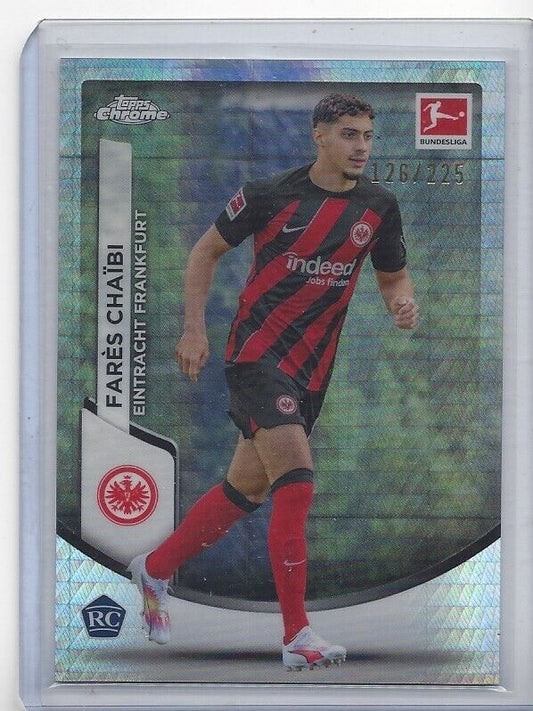 FARES CHAIBI  2023-24 TOPPS CHROME BUNDESLIGA PRISM REFRACTOR RC #D 126/225