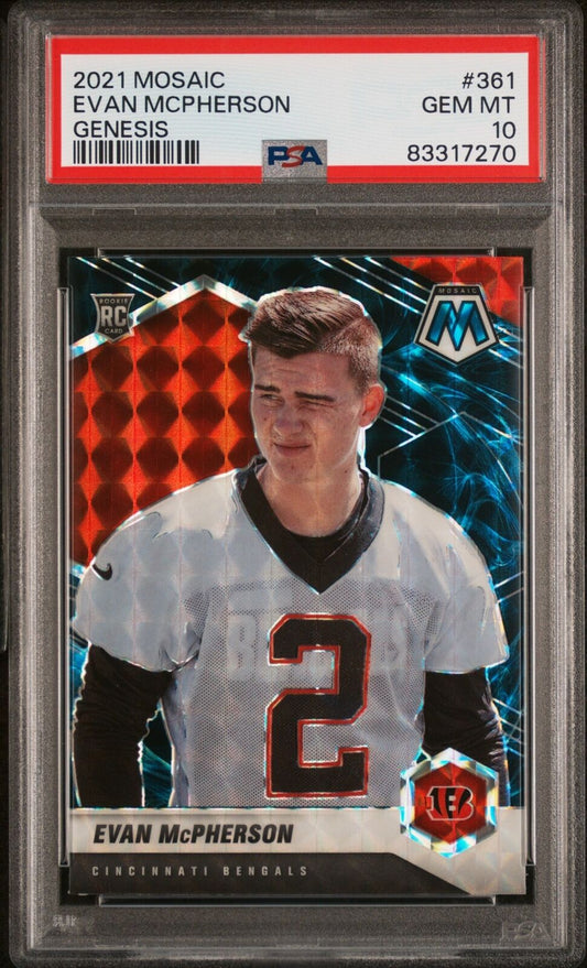 EVAN MCPHERSON 2021 PANINI MOSAIC GENESIS PRIZM RC #361 PSA 10 GEM MINT