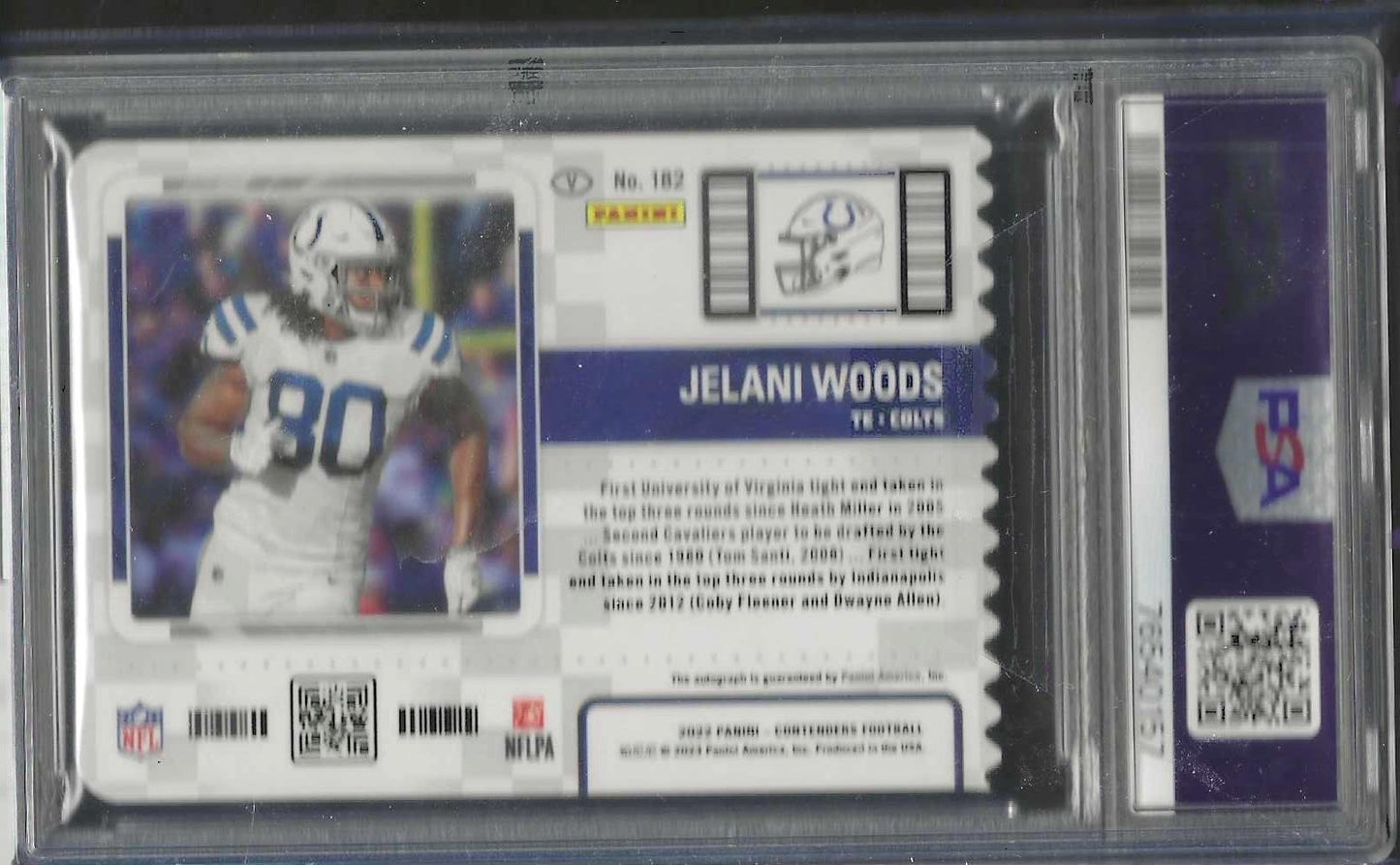 JELANI WOODS 2022 PANINI CONTENDERS TICKET STUB AUTO RC /80 PSA 9 MINT POP 3