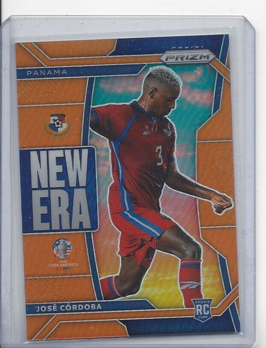 JOSE CORDOBA 2024 PANINI PRIZM COPA AMERICA NEW ERA ORANGE PRIZMS RC #D 6/25