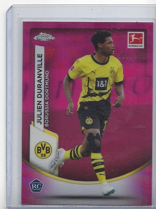 JULIEN DURANVILLE 2023-24 TOPPS CHROME BUNDESLIGA MAGENTA REFRACTOR RC #D /399