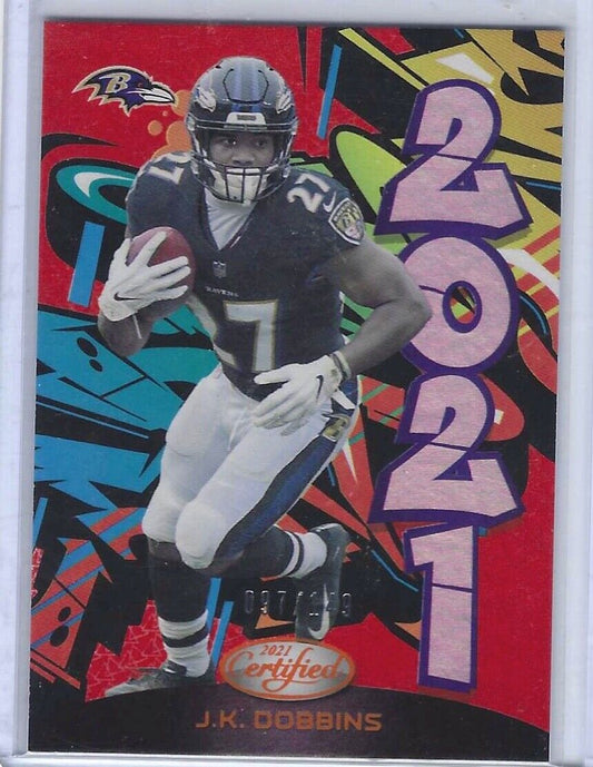 JK DOBBINS 2021 CERTIFIED GRAFFITI 2021 ORANGE MIRROR #D 97/149