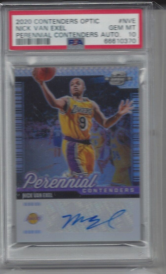 NICK VAN EXEL 2020-21 CONTENDERS OPTIC PERENNIAL LAKERS AUTO /99 PSA 10 POP 1/1