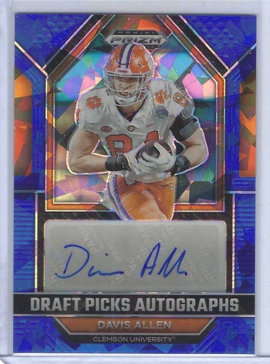 DAVIS ALLEN 2023 PANINI PRIZM DP BLUE CRACKED ICE PRIZM ROOKIE AUTO RC #D 43/75
