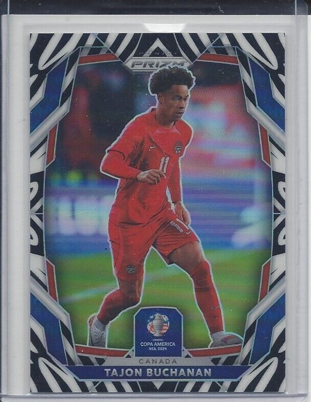 TAJON BUCHANAN 2024 PANINI PRIZM COPA AMERICA ZEBRA PRIZMS CANADA SSP #172