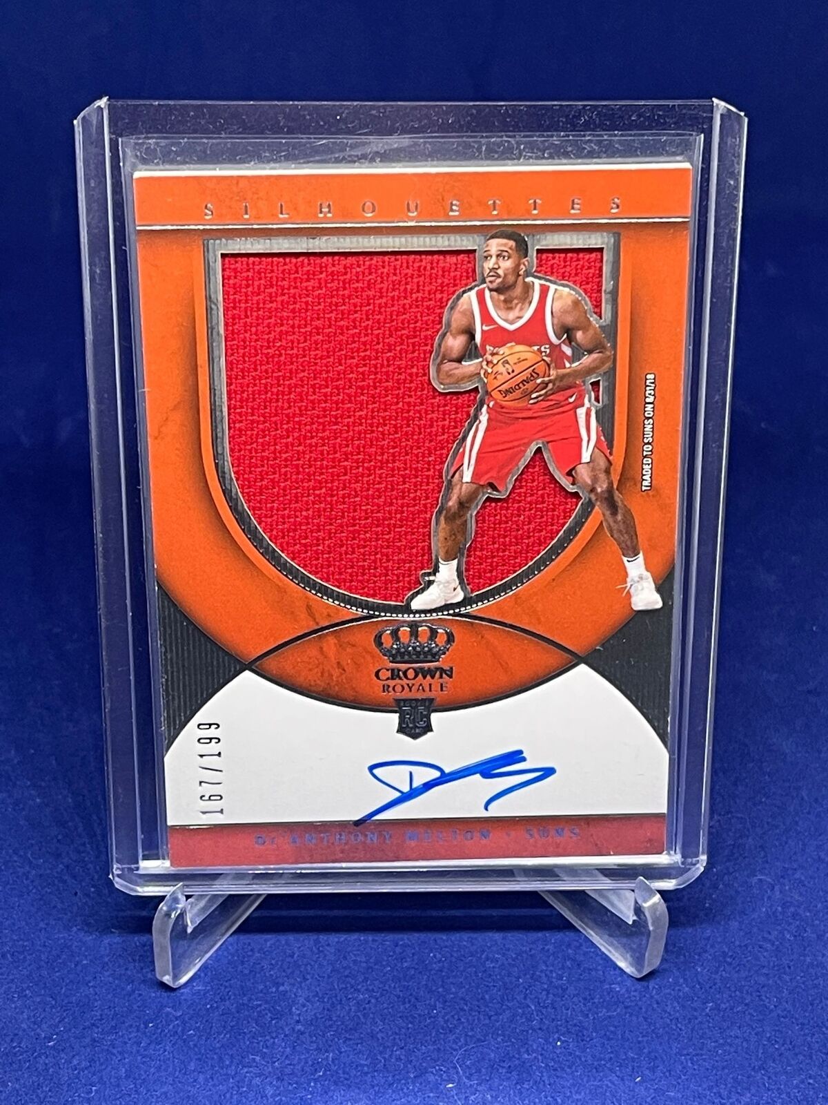 DE'ANTHONY MELTON 2018-19 CROWN ROYALE SILHOUETTES JERSEY AUTO RC #D 161/199