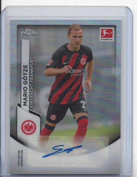 MARIO GOTZE 2023-24 TOPPS CHROME BUNDESLIGA FRANKFURT REFRACTOR AUTO