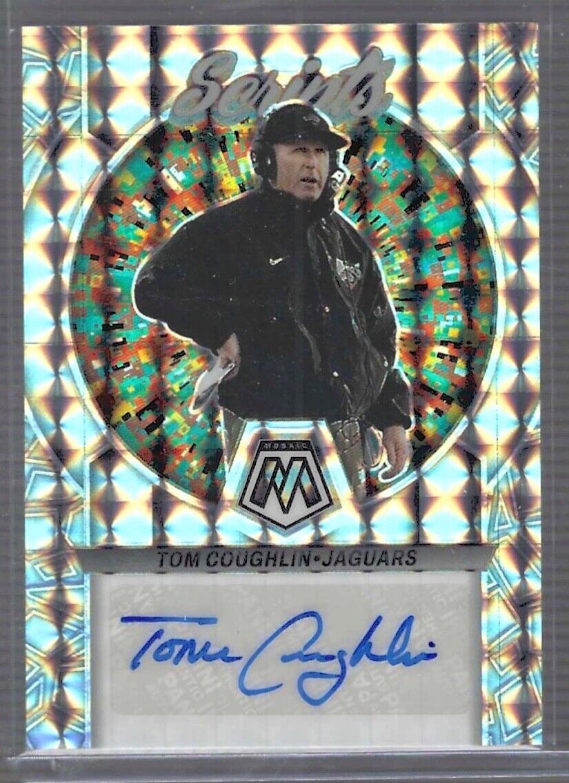 TOM COUGHLIN 2023 PANINI MOSAIC SILVER MOSAIC PRIZM SCRIPTS AUTO #S38