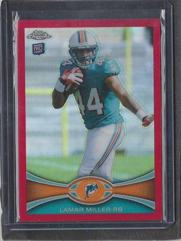 LAMAR MILLER 2012 TOPPS CHROME ROOKIE RED REFRACTOR RC #D 23/25