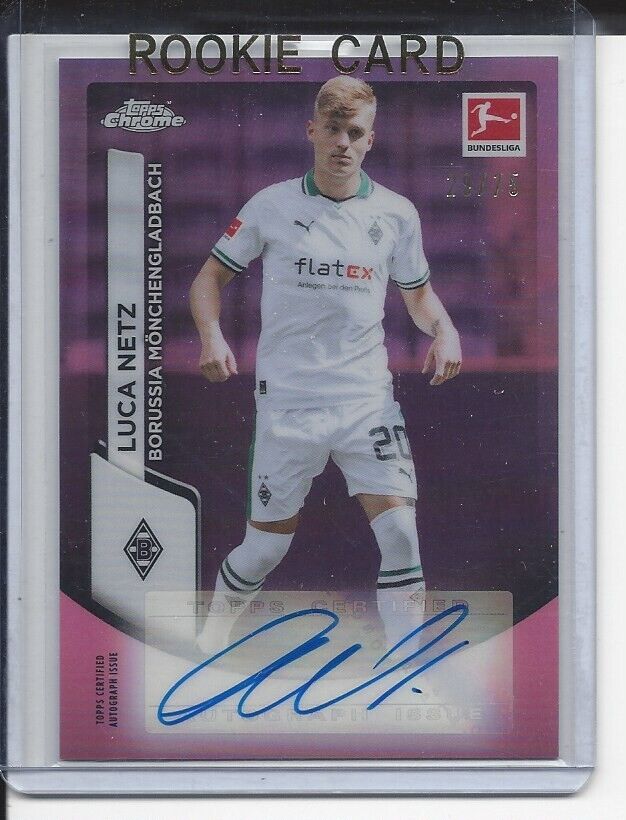 LUCA NETZ 2023-24 TOPPS CHROME BUNDESLIGA PINK REFRACTOR AUTO #D /75