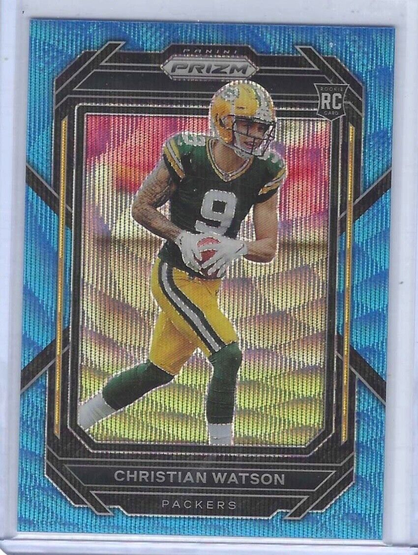 CHRISTIAN WATSON 2022 PANINI PRIZM BLUE WAVE PRIZM ROOKIE RC #D 084/199