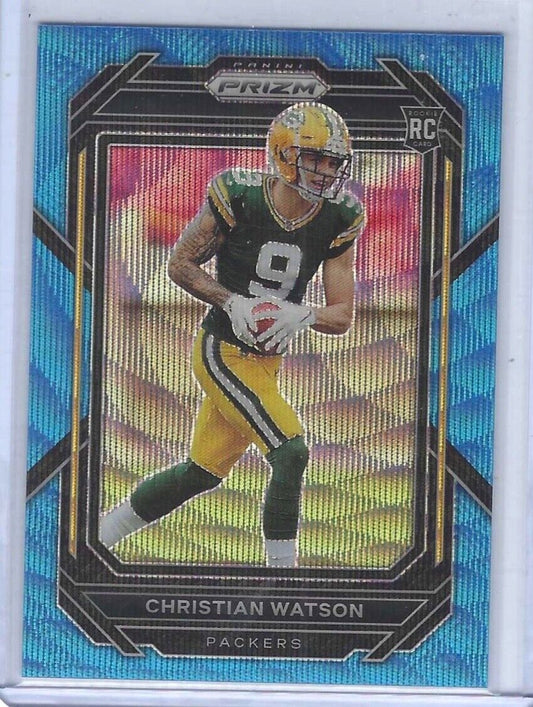 CHRISTIAN WATSON 2022 PANINI PRIZM BLUE WAVE PRIZM ROOKIE RC #D 084/199