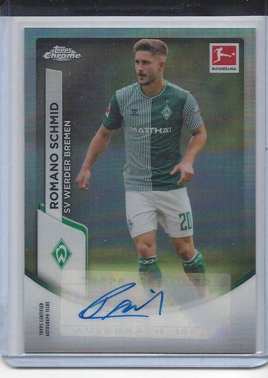 ROMANO SCHMID 2023-24 TOPPS CHROME BUNDESLIGA WERDER BREMEN REFRACTOR AUTO