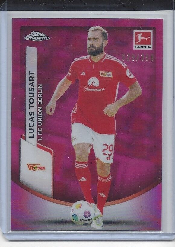 1/1 LUCAS TOUSART 2023 TOPPS CHROME BUNDESLIGA MAGENTA REFRACTOR #D 29/399 JSY #