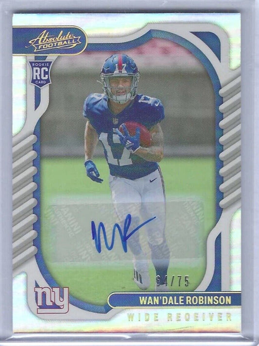 WAN'DALE ROBINSON 2022 PANINI ABSOLUTE SILVER FOIL ROOKIE AUTO RC #D 64/75