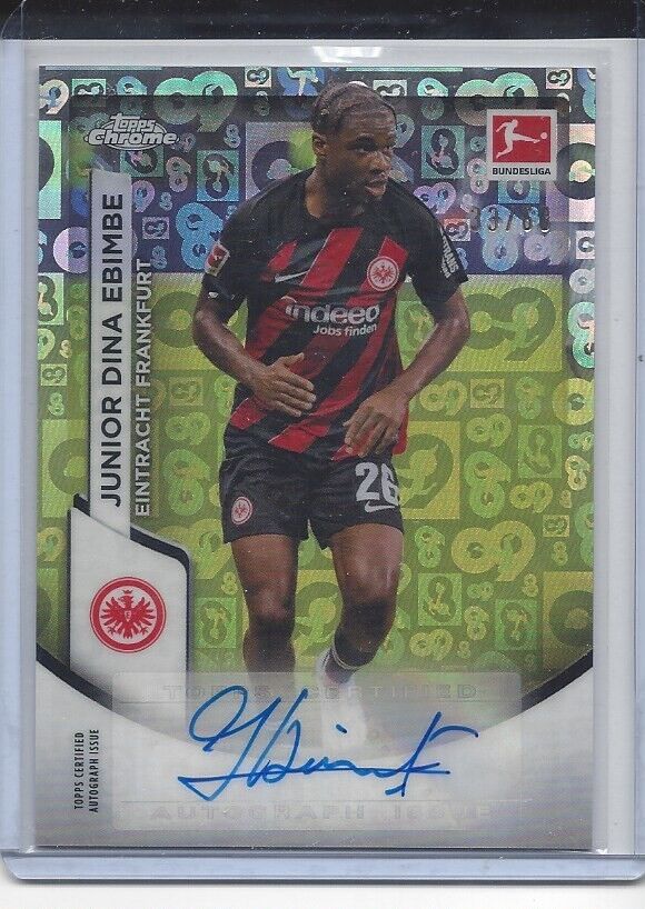 JUNIOR DINA EBIMBE  2023-24 TOPPS CHROME BUNDESLIGA 60 YEARS REFRACTOR AUTO /60