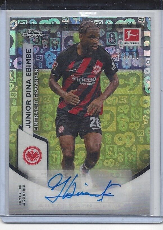 JUNIOR DINA EBIMBE  2023-24 TOPPS CHROME BUNDESLIGA 60 YEARS REFRACTOR AUTO /60