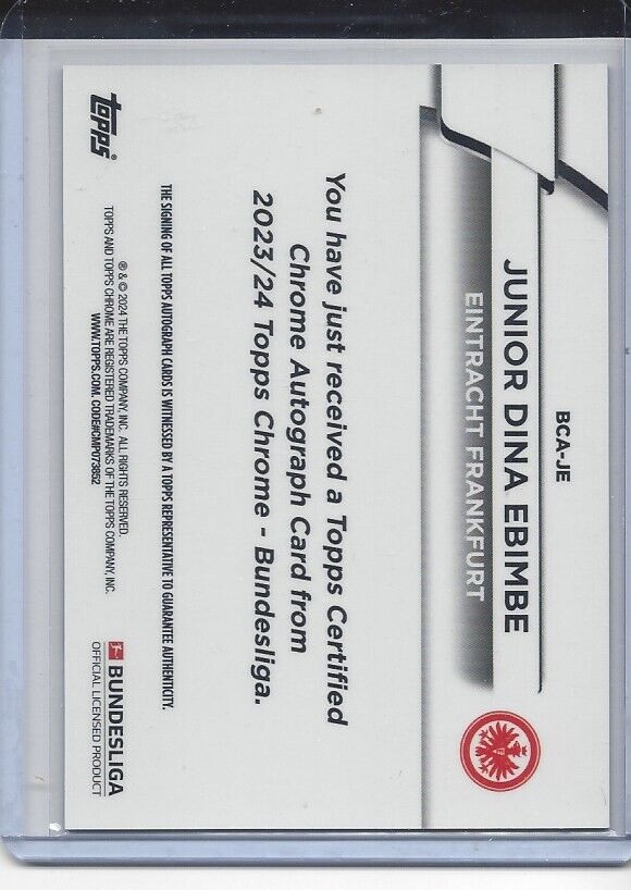 JUNIOR DINA EBIMBE  2023-24 TOPPS CHROME BUNDESLIGA 60 YEARS REFRACTOR AUTO /60