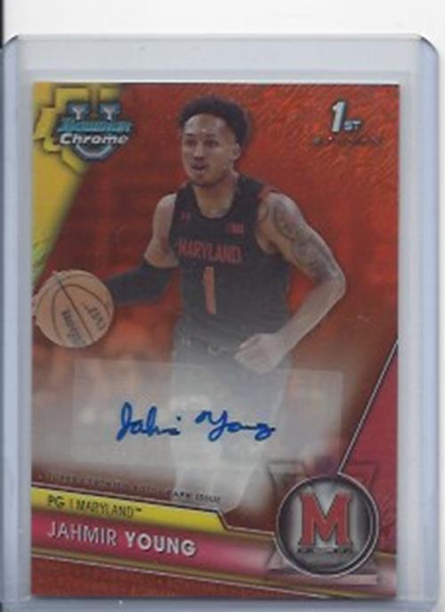 JAHMIR YOUNG 2023-24 BOWMAN CHROME UNIV 1ST ORANGE SHIMMER REFRACTOR AUTO #D /25