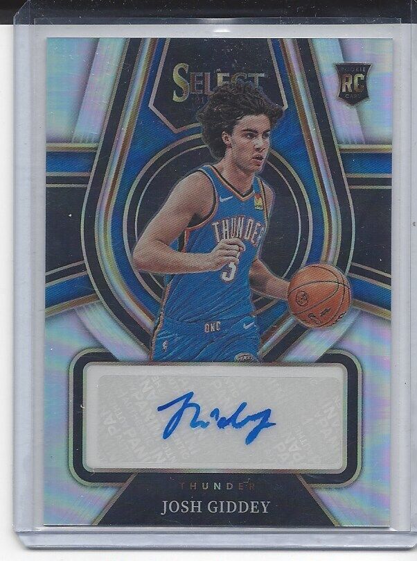 JOSH GIDDEY 2021-22 PANINI SELECT SILVER PRIZM ROOKIE AUTO RC #D 27/249
