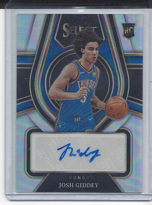 JOSH GIDDEY 2021-22 PANINI SELECT SILVER PRIZM ROOKIE AUTO RC #D 27/249