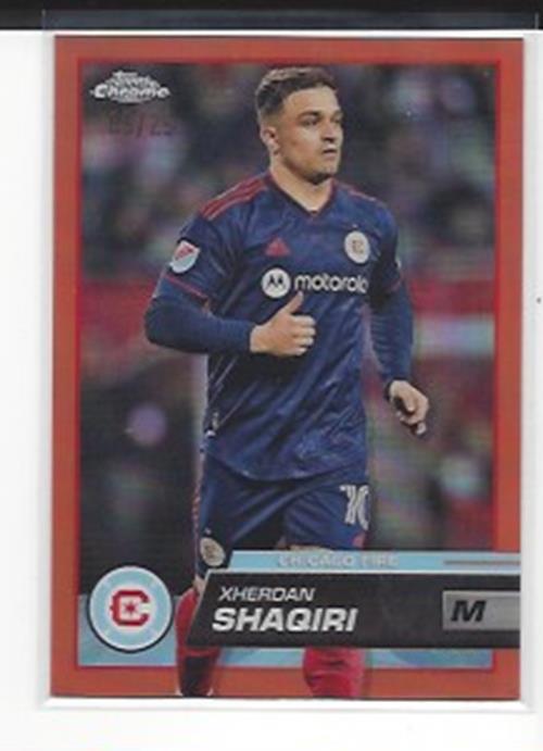 XHERDAN SHAQIRI 2023 TOPPS CHROME MLS ORANGE REFRACTOR #D 9/25