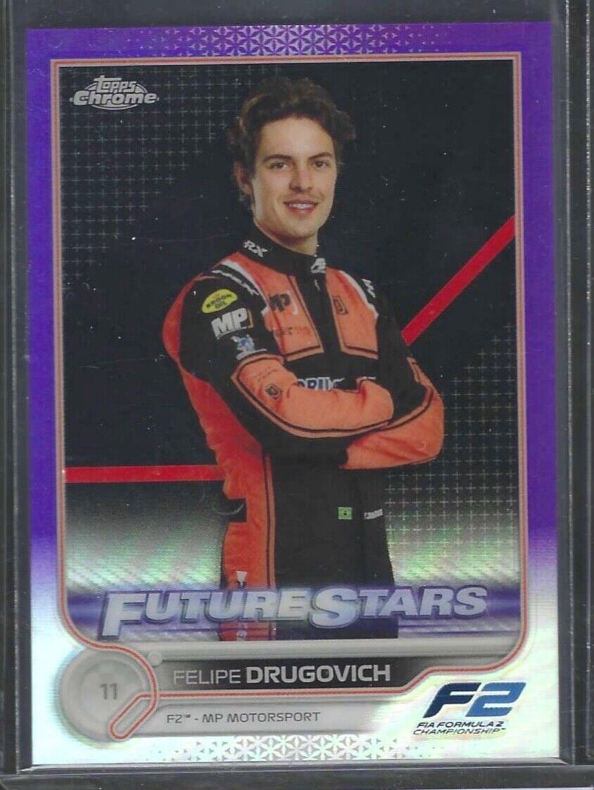FELIPE DRUGOVICH 2022 TOPPS CHROME F1 PURPLE REFRACTOR FUTURE STARS #D 391/399
