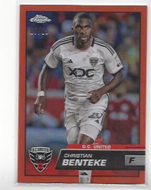 CHRISTIAN BENTEKE 2023 TOPPS CHROME MLS ORANGE PHOTO VARIATION REFRACTOR SP /25