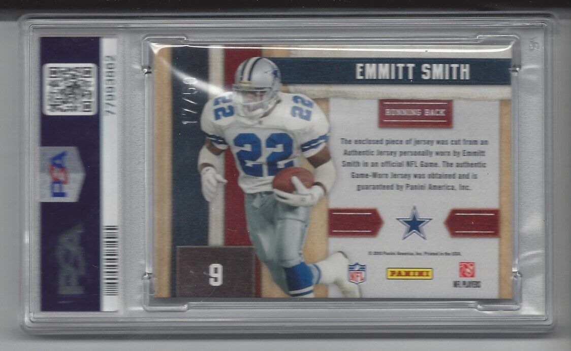 EMMITT SMITH 2010 ABSOLUTE CANTON SPECTRUM 3 COLOR PATCH /50 PSA 10 GEM POP 1/1