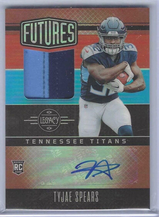 TYJAE SPEARS 2023 PANINI LEGACY FUTURES RED RPA ROOKIE PATCH AUTO RC #D 053/100